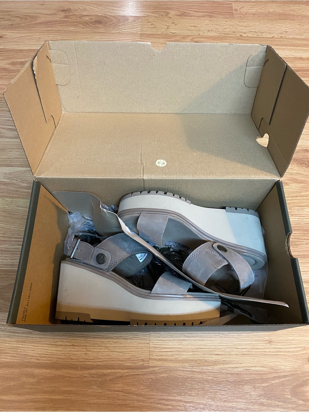 Brand New - Timberland Taupe Suede Wedge Sandals